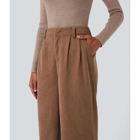 NWT Halara High Waisted Corduroy Casual Pants Cocoa Brown Size Large, Tall - Picture 5 of 12